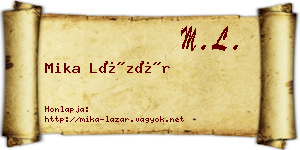 Mika Lázár névjegykártya